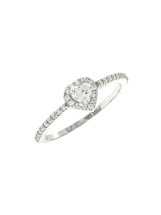 Single Stone from White Gold 14K