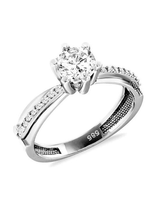 Eforo Einzelstein aus Weißgold 14K