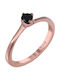 Inel Solitar cu Placare Roz cu Diamant