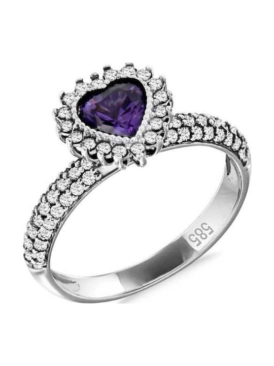 Eforo Einzelstein aus Weißgold 14K