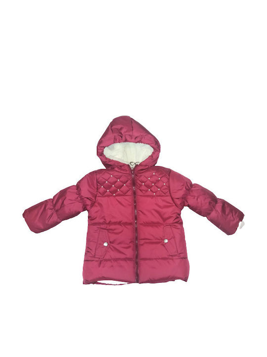 Waterproof Kids' Parka Long with Hood Burgundy