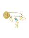 Kontopoulos Child Safety Pin made of Gold 9K with Cross for Boy