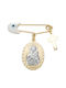 Goldjewels Child Safety Pin made of Gold 14K with Icon of the Virgin Mary