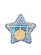 Child Safety Pin made of Gold Plated Silver with Cross and Icon of the Virgin Mary for Boy