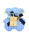 Child Safety Pin made of Gold Plated Silver with Cross and Constantinato for Boy
