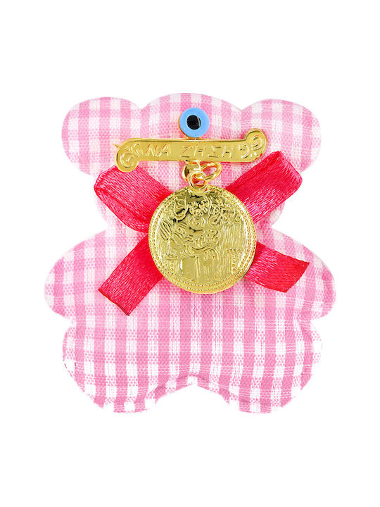 Tasoulis Jewellery Collection Kinder Sicherheitsnadel aus Vergoldetem Silber mit Konstantinato für Mädchen