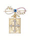 Tasoulis Jewellery Collection Child Safety Pin made of Gold 9K with Constantinato for Girl