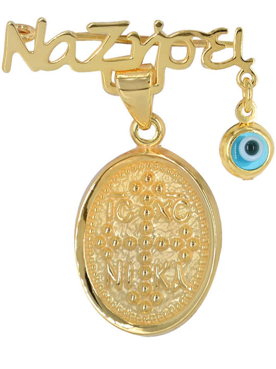 Tasoulis Jewellery Collection Kinder Sicherheitsnadel aus Gold 9K mit Konstantinato
