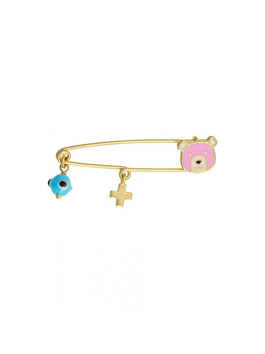 Kritsimis Child Safety Pin made of Gold 9K for Girl