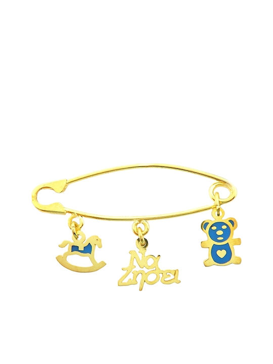 Art d or Child Safety Pin made of Gold 9K for Boy
