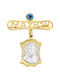 Verorama Child Safety Pin made of Gold and White Gold 9K