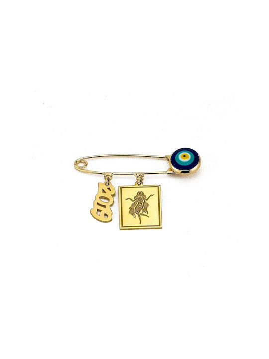 Kids Gold Plated Silver Safety Pin Charm