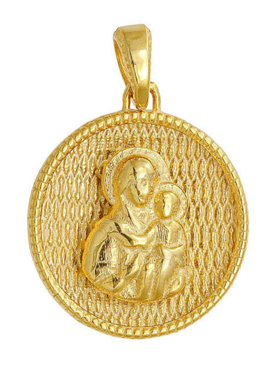 Ioannis Kosmima Pendant with Virgin Mary Gold 14K