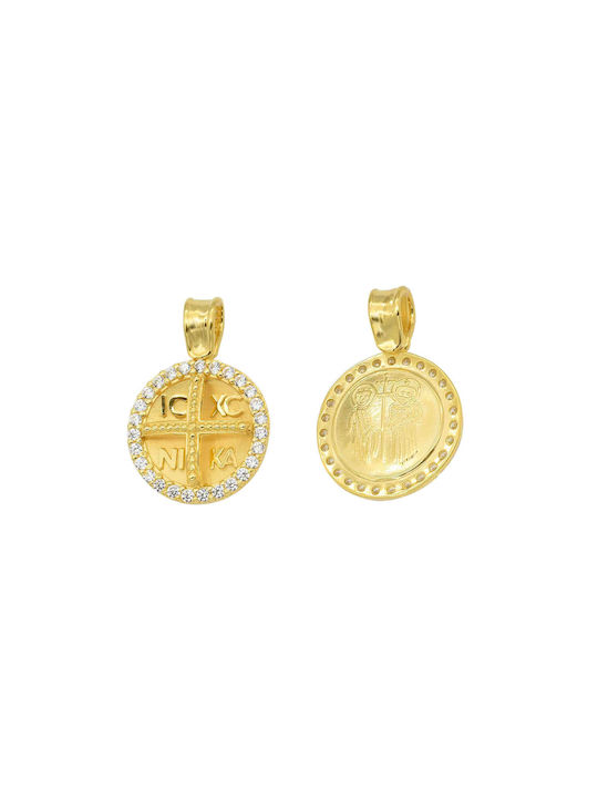 Pendant Kids Talisman Double Sided Constantine from Gold 9K 6001Κ1-0