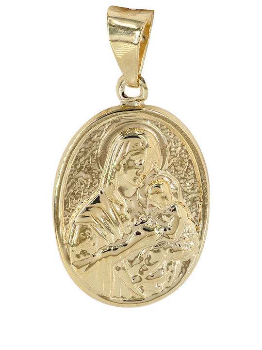 Tasoulis Jewellery Collection Pendant Kids Talisman with the Virgin Mary made of Gold 9K 9K513-12SPA