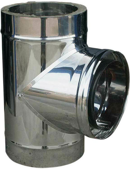 Cosmovent Ταφ Σύνδεσης Καπνοδόχου Inox 200mm Ασημί