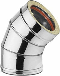 Semi-Angled Chimney Pipe Inox 180mm Silver