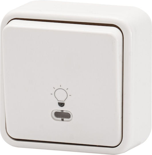 Bassiakos Complete Wall Push Staircase Button with Frame White 11471147