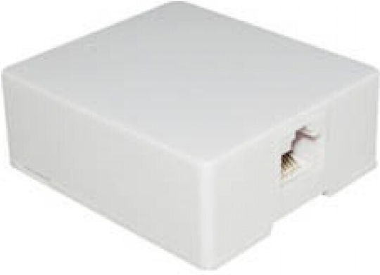 Telephone Socket with Frame Single and Sticker in White Color N120-04