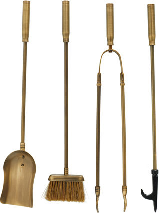 Zogometal Set de unelte pentru șemineu cu cleștar Bronz