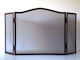 Metallic Fireplace Screen with 3 Panels 50x24x50cm Copper