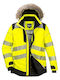 Portwest Work Jacket Reflective Cold with Detachable Hood Yellow