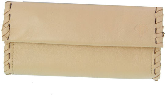 PO.S Lederne Tabaktasche Beige mit Verschluss 16.5x7.5cm