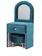 Velvet Jewellery Box Petrol Blue 10x23cm