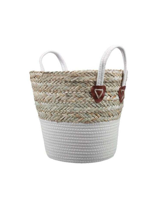 Fabric Decorative Basket Grass 28x27cm