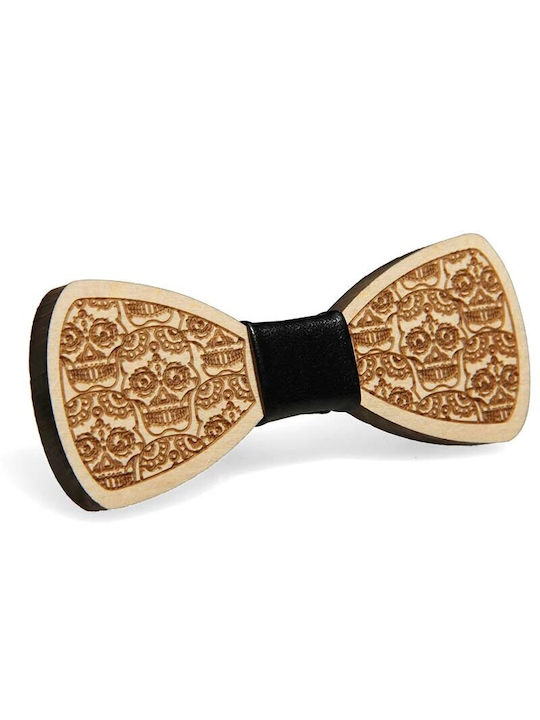 Wooden Bow Tie Beige