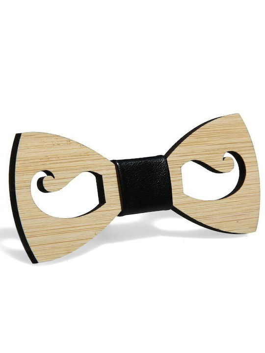 Wooden Bow Tie Beige