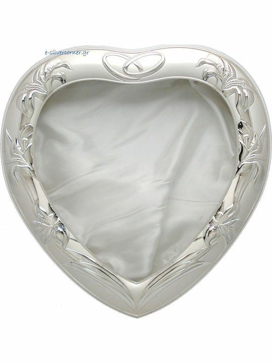 Tabletop Heart Shaped Wedding Crown Case White 28.5x30cm