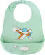 Fiko Waterproof Bib Silicone with Button & Pocket Green for 6 m+