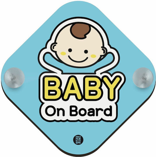 Koupakoupa Baby on Board Sign with Suction Cup Blue