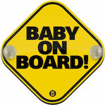 Σήμα Baby on Board με Βεντούζα Κίτρινο