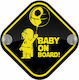 Koupakoupa Σήμα Baby on Board με Βεντούζα Κίτρινο