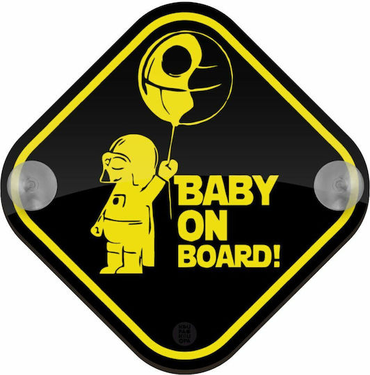 Koupakoupa Σήμα Baby on Board με Βεντούζα Κίτρινο