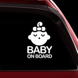 Frisky Baby on Board White Sticker