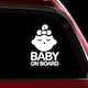 Frisky Σήμα Baby on Board με Αυτοκόλλητο Λευκό