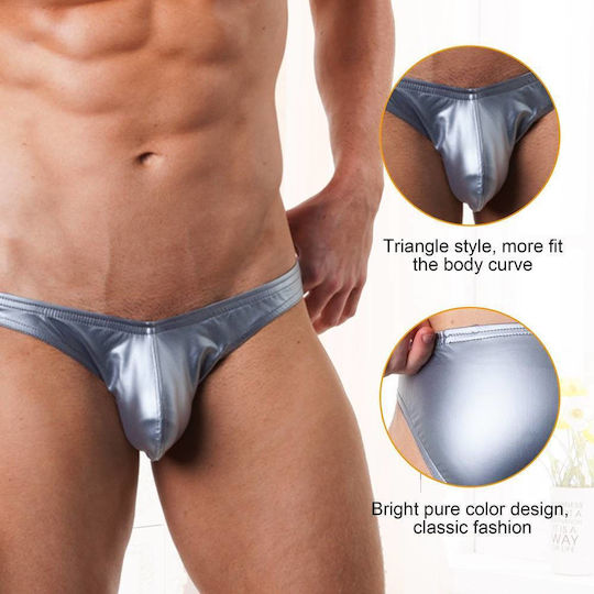 Mens Herren Sexy Slip Silber