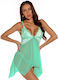 Lace Sexy Babydoll Πράσινο