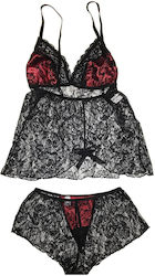 Free Move Set Sexy Babydoll Schwarz