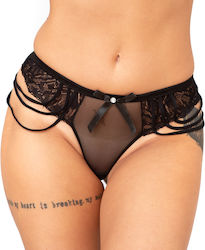 CottonHill Damen Sexy String mit Spitze Schwarz