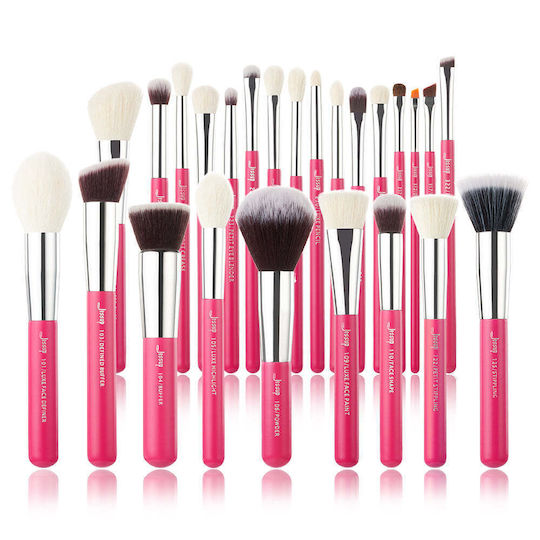 Jessup Beauty Professional Set with Makeup Brushes made of Natural Hair 25pcs