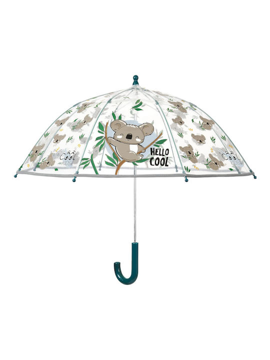 Perletti Kids Curved Handle Umbrella Cool Kids Transparent