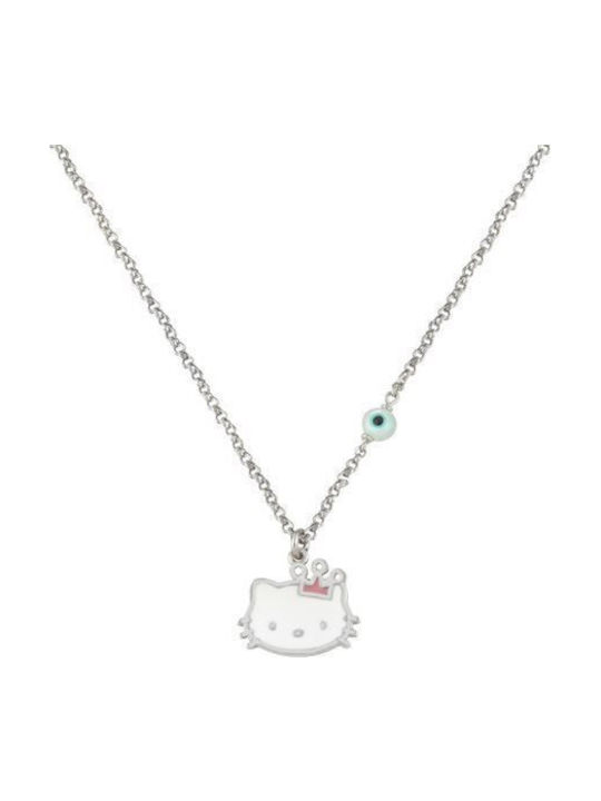 Paraxenies Silver Chain Kids Necklaces Hello Kitty AL13