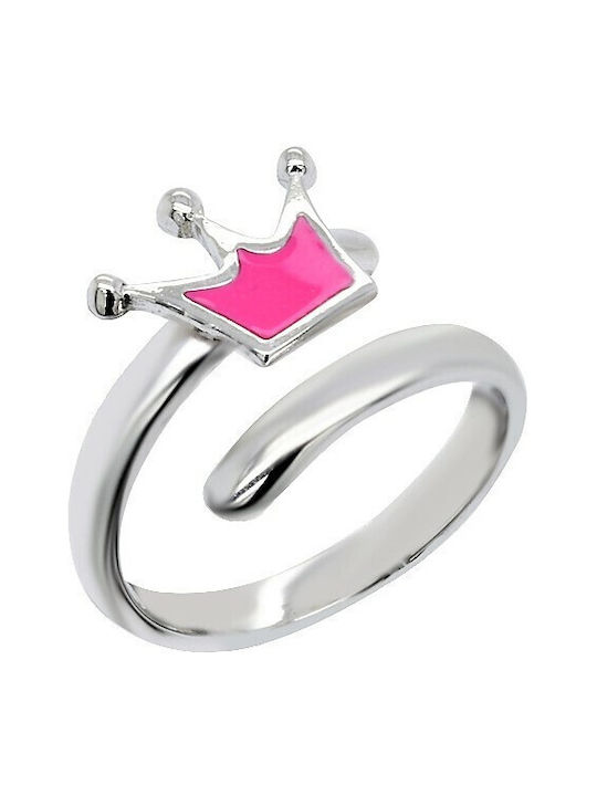 Silver Opening Kids Ring with Design Crown DSL23171