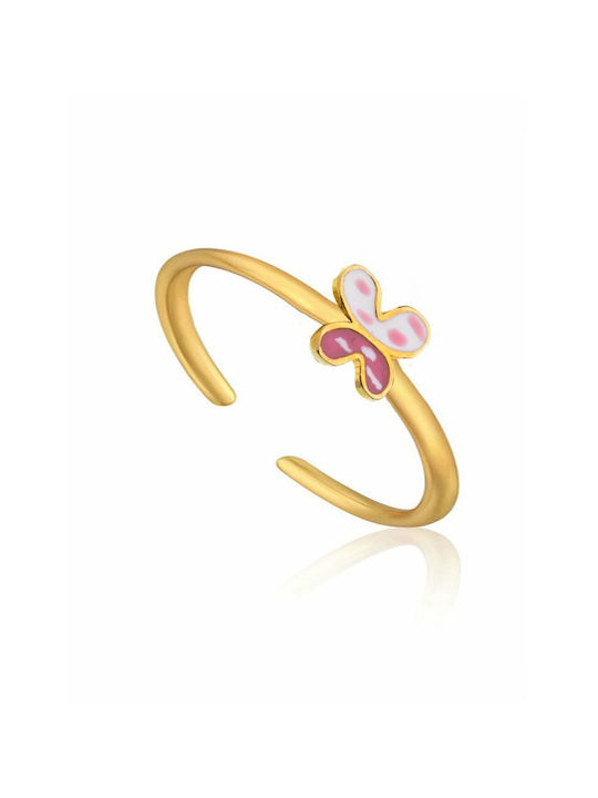 Gold Plated Silver Opening Kids Ring with Design Butterfly KIDS008