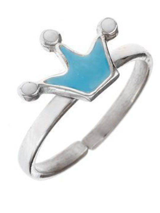 Paraxenies Kinder Ring mit Design Krone Eröffnung aus Silber P18244