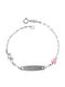 Kids White Gold ID Bracelet 9K with Figure for Girl